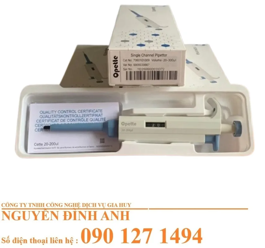 Micropipet Tự Động 1 Kênh 0.1-1000µl | Chuẩn Phòng Thí Nghiệm 