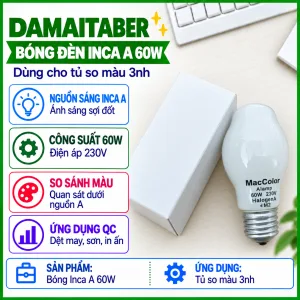 Bóng đèn Inca A 60W 3nh dùng cho tủ so màu Tilo