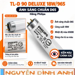 Bóng đèn D65 Philips TL-D 90 De Luxe 18W/965 cho tủ so màu