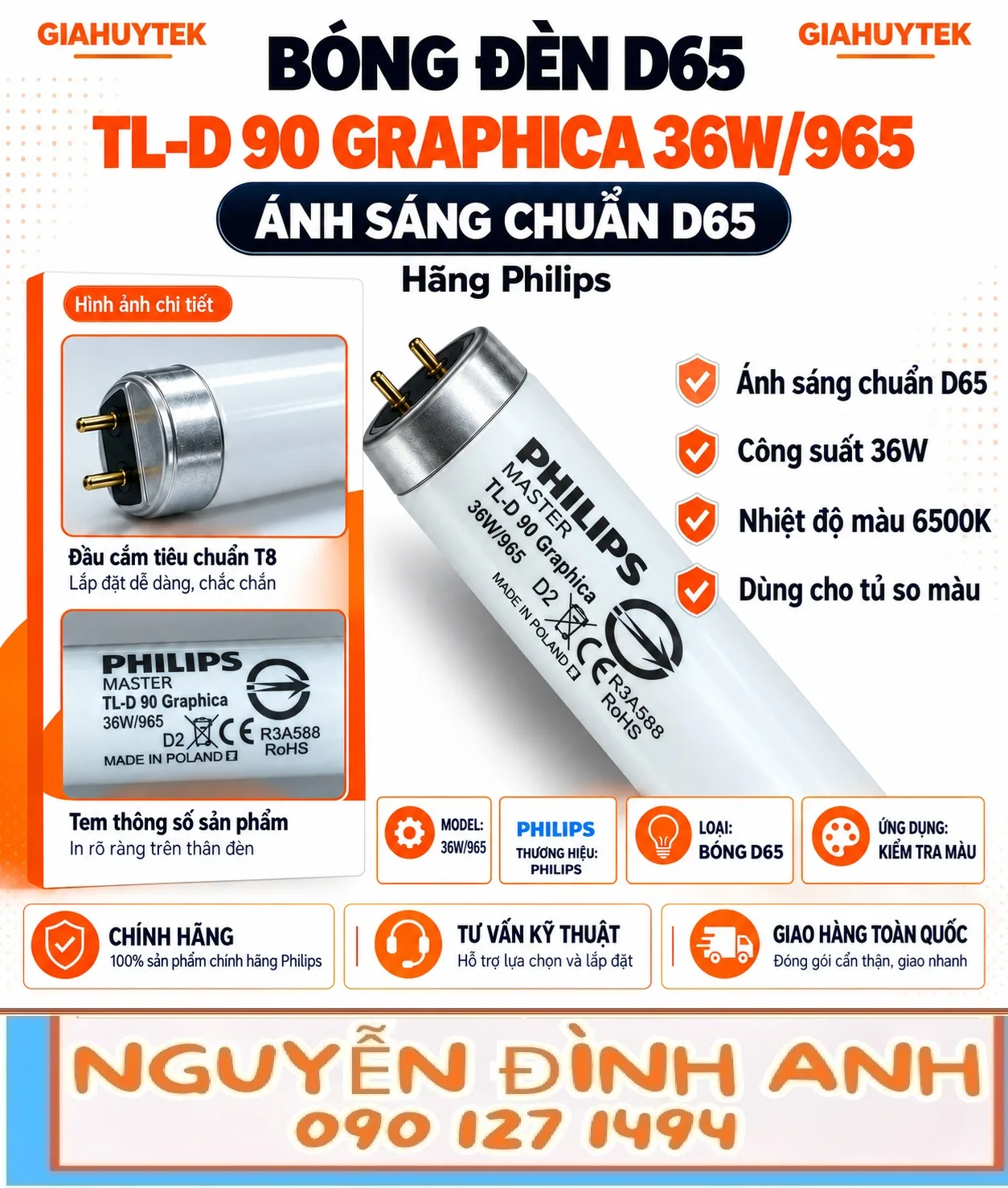 Bóng đèn Philips TL-D 90 Graphica 36W/965