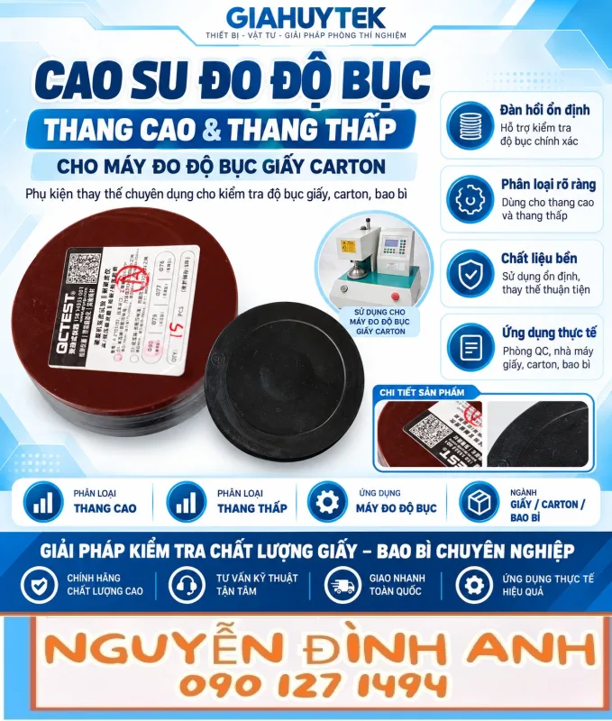 Cao su đo độ bục thang cao và thang thấp cho máy đo giấy carton